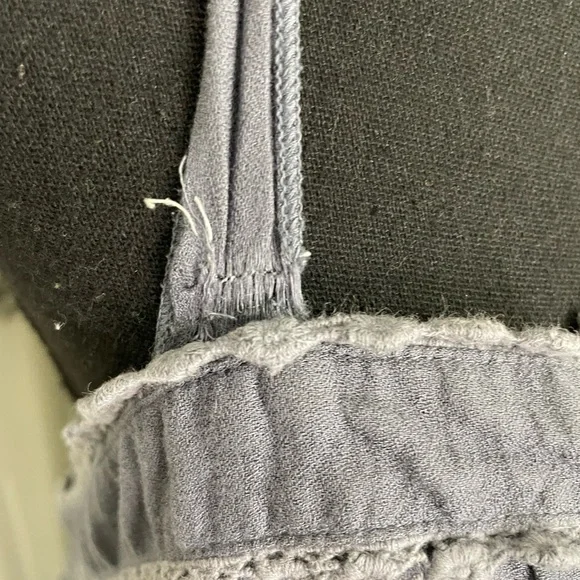 Free People maxi dress lace inserts size M denim color - Picture 7 of 10